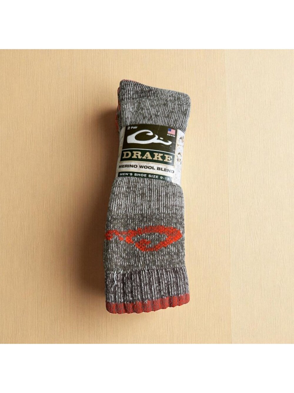 DRAKE Men's Merino Wool Blend Brown Orange Socks Size 9-13 NEW NWT
